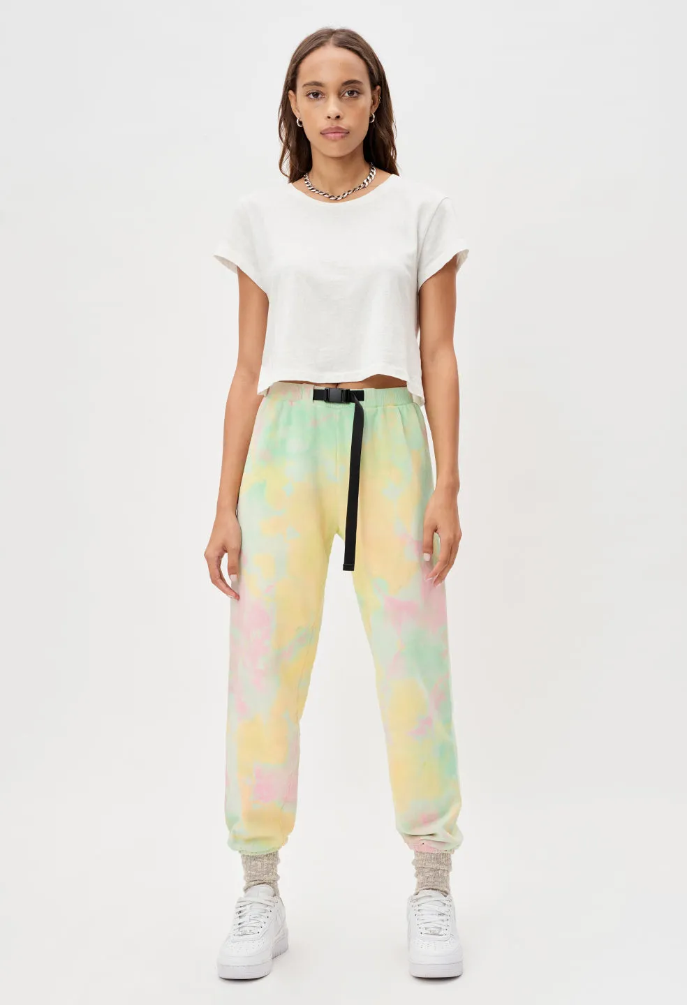 Marble Mix Belted Sweatpants / Sherbert