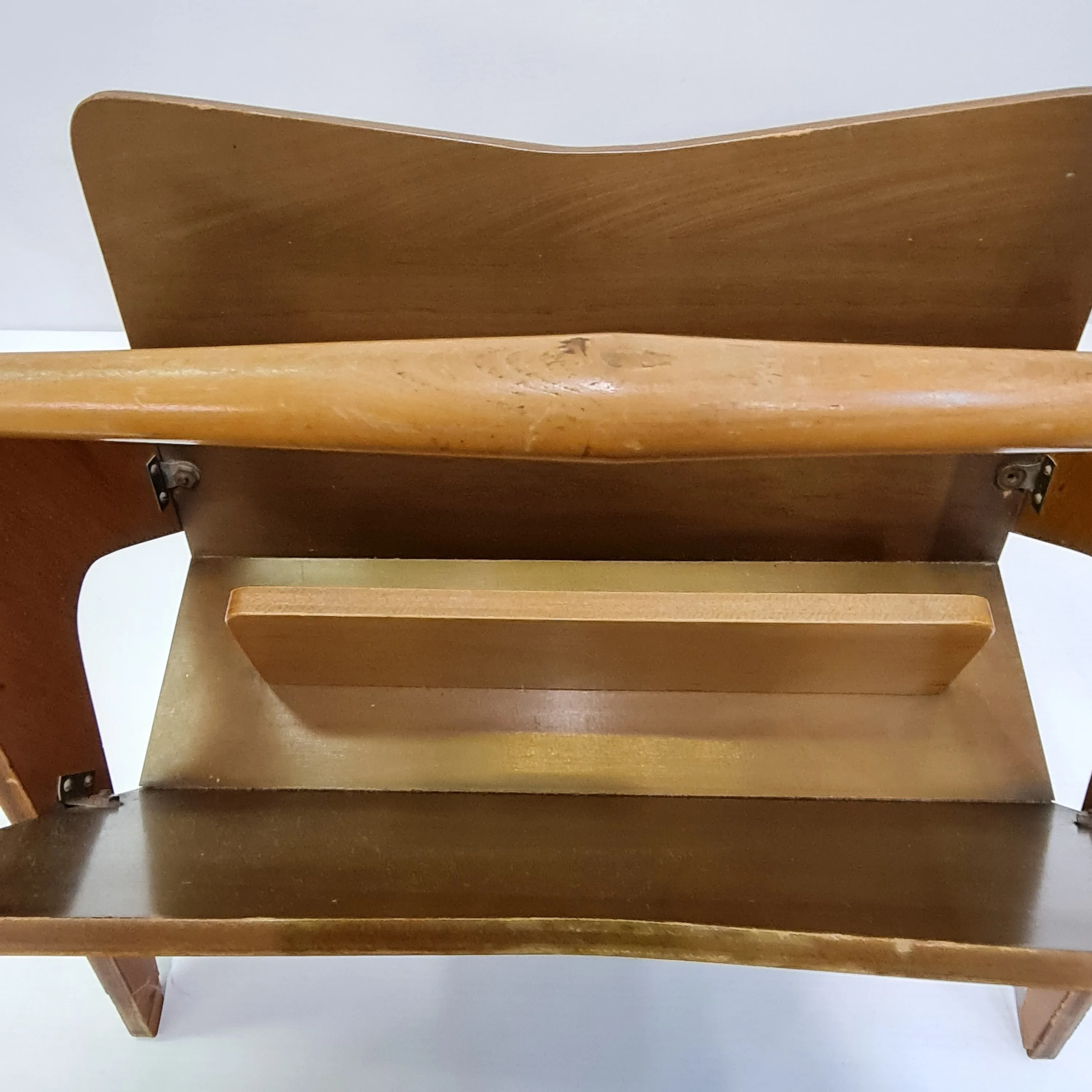 Mid-Century Modern Boomerang Wooden Vinyl Record Magazine Rack - Stylish Storage Solution