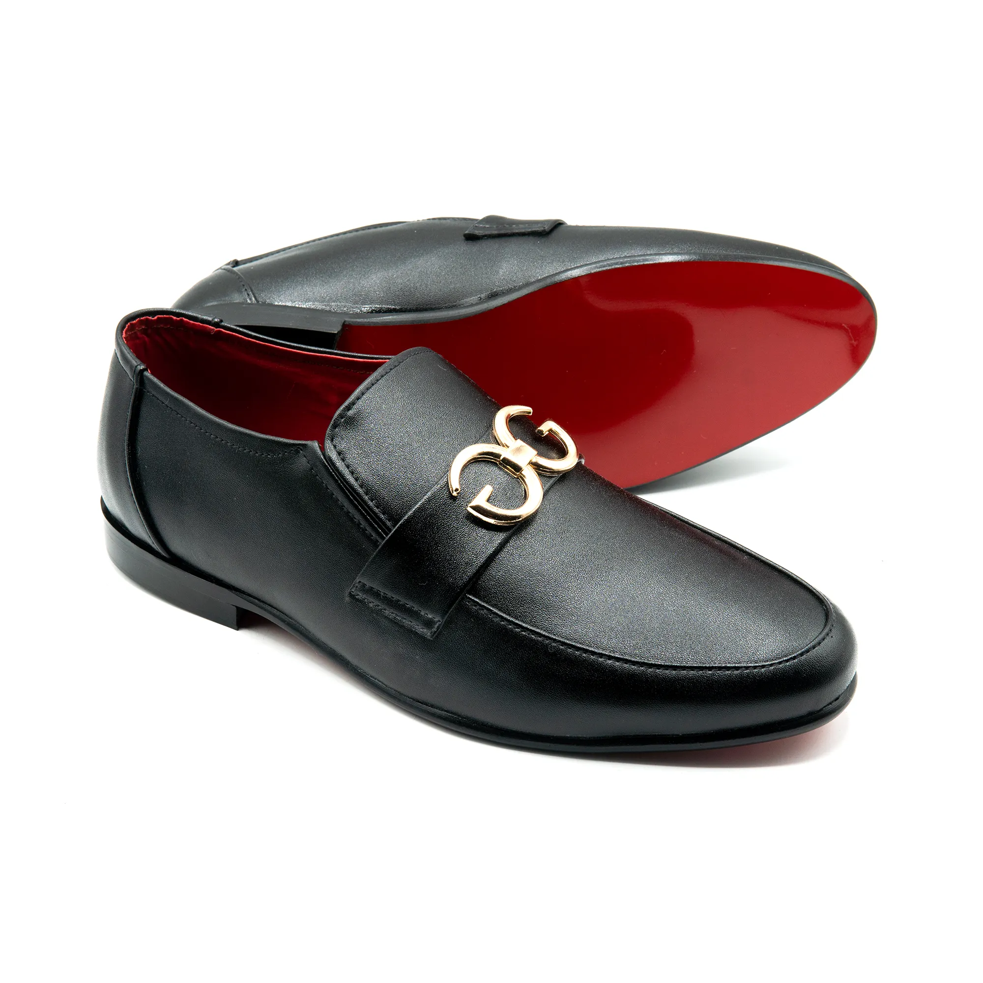 Men Black Imported PU Leather Shoes