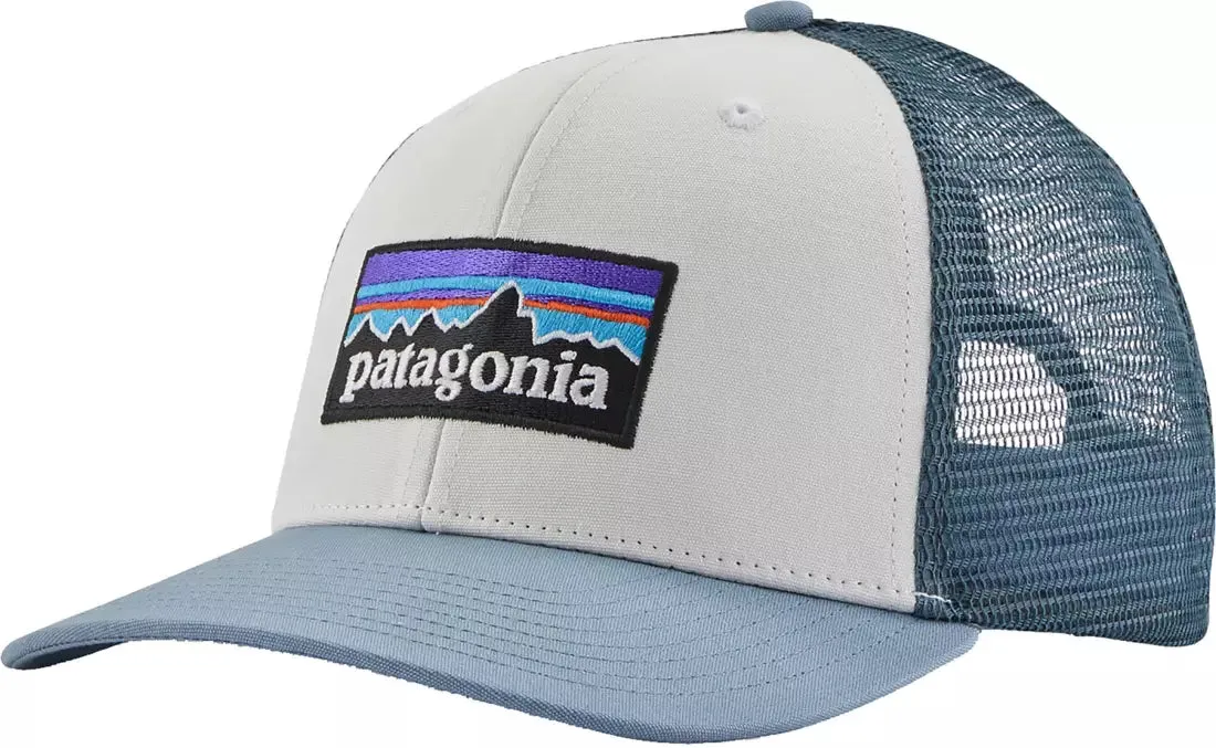 Men's Patagonia | P-6 Logo Trucker Hat | White Plume Grey