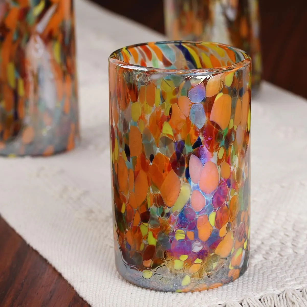 Novica Carnival Blown Glass Tumblers (Set Of 6)