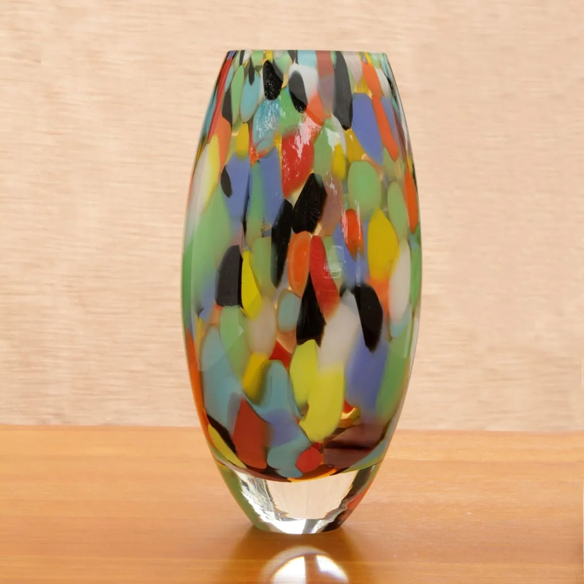 Novica Carnival Confetti Handblown Art Glass Vase (11 Inch)