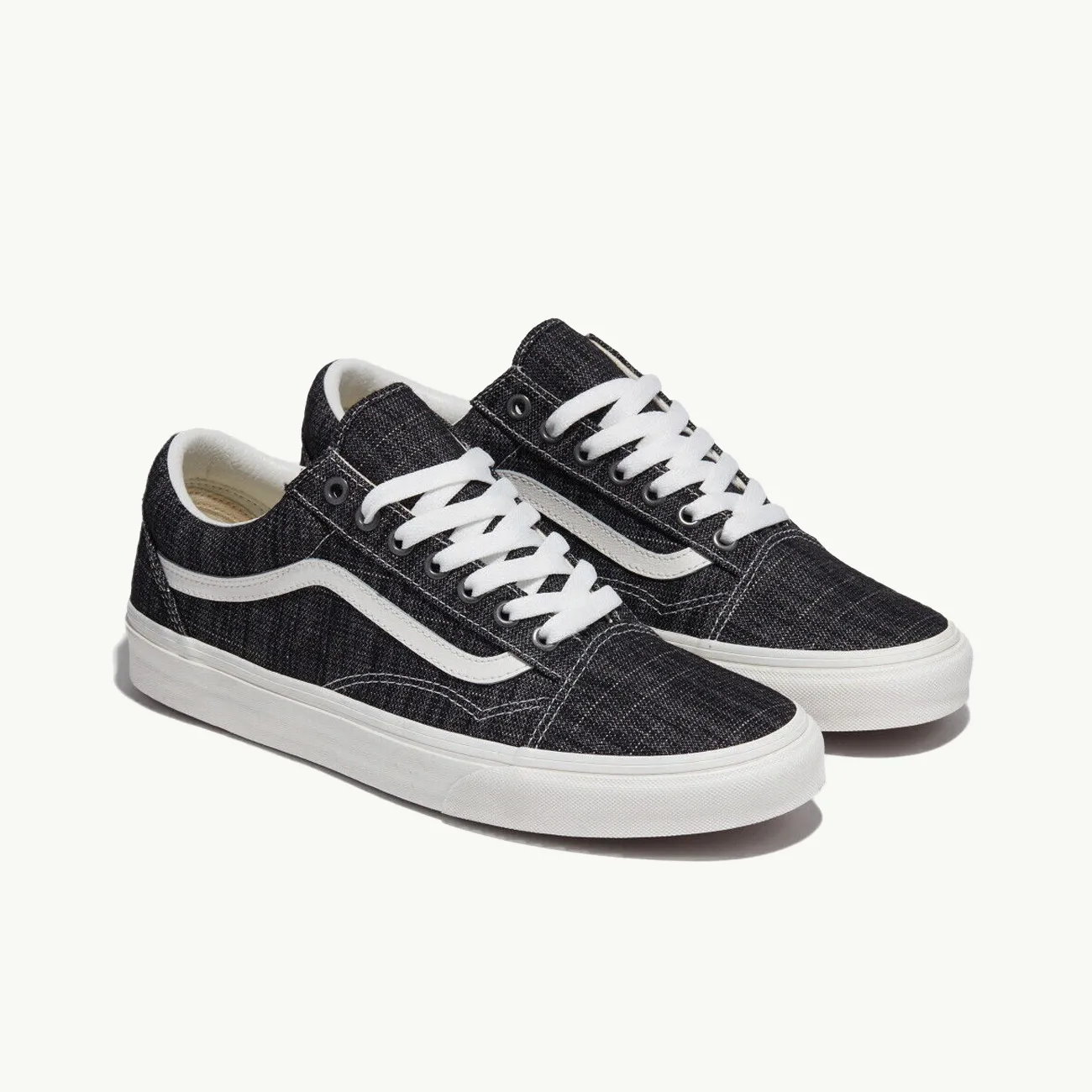 Old Skool Threaded Denim - Black/White