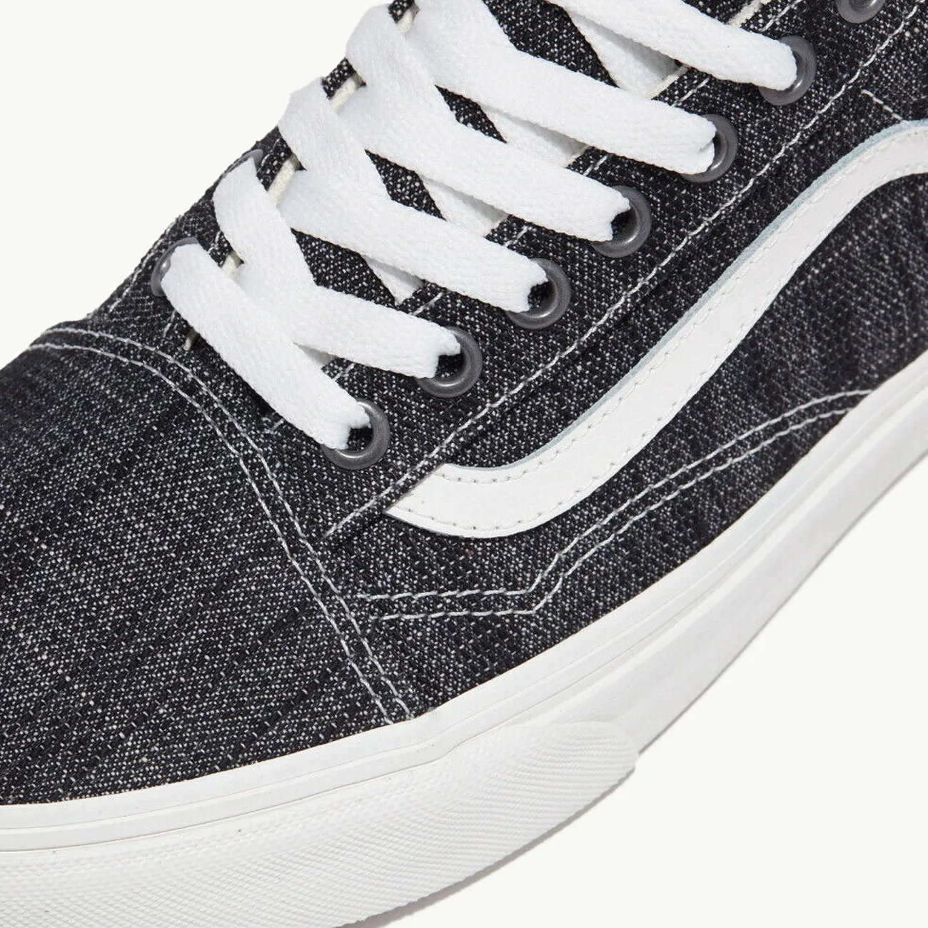 Old Skool Threaded Denim - Black/White