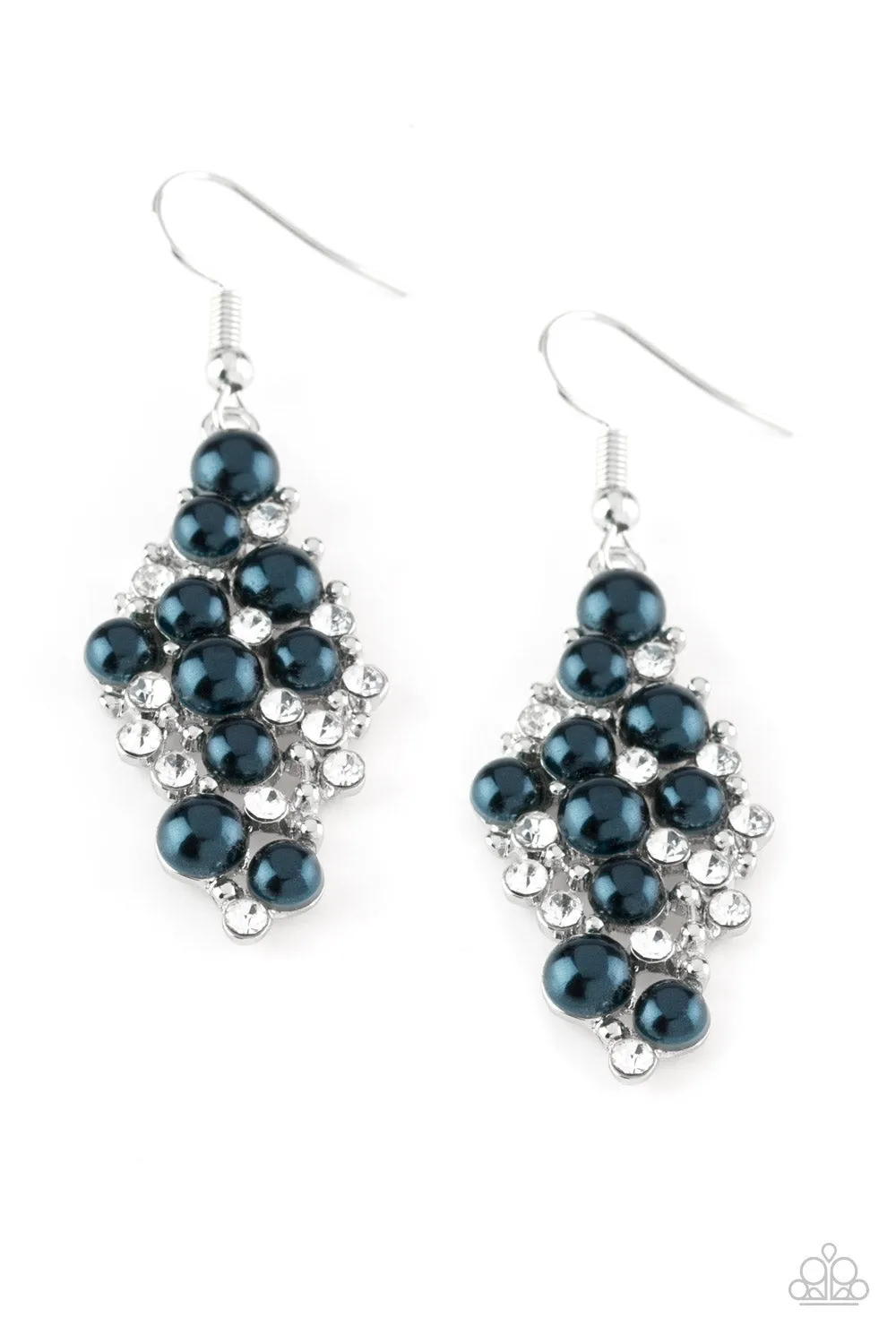 Paparazzi Earring ~ Famous Fashion - Blue Pearl Earring