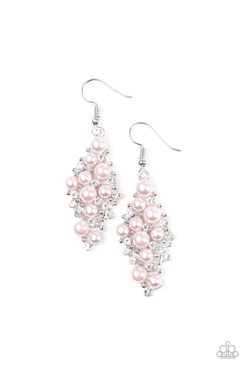 Paparazzi Famous Fashion - Pink Pearl Earrings