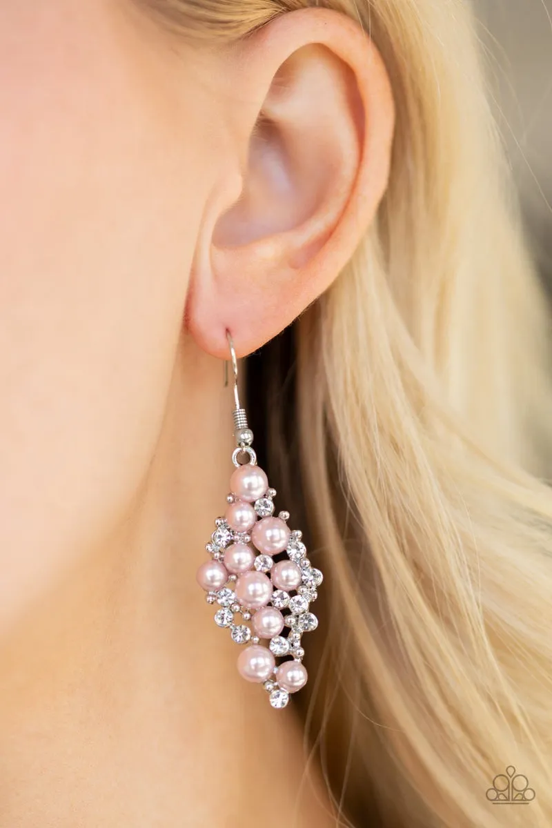 Paparazzi Famous Fashion - Pink Pearl Earrings