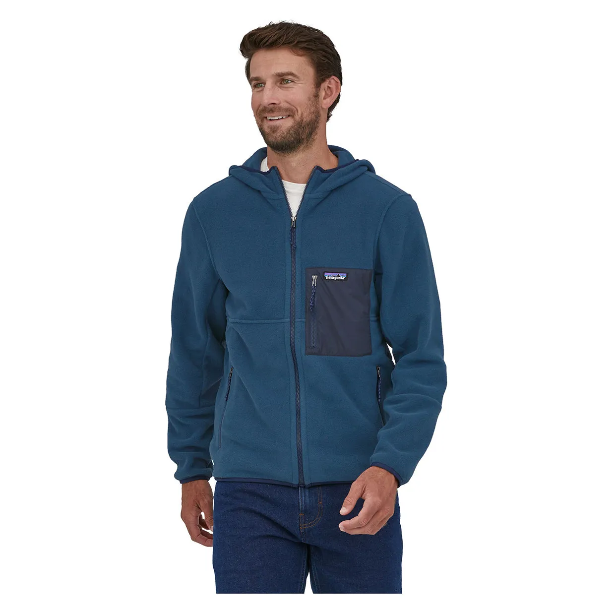 Pile Patagonia Microdini Fleece Hoody Blu