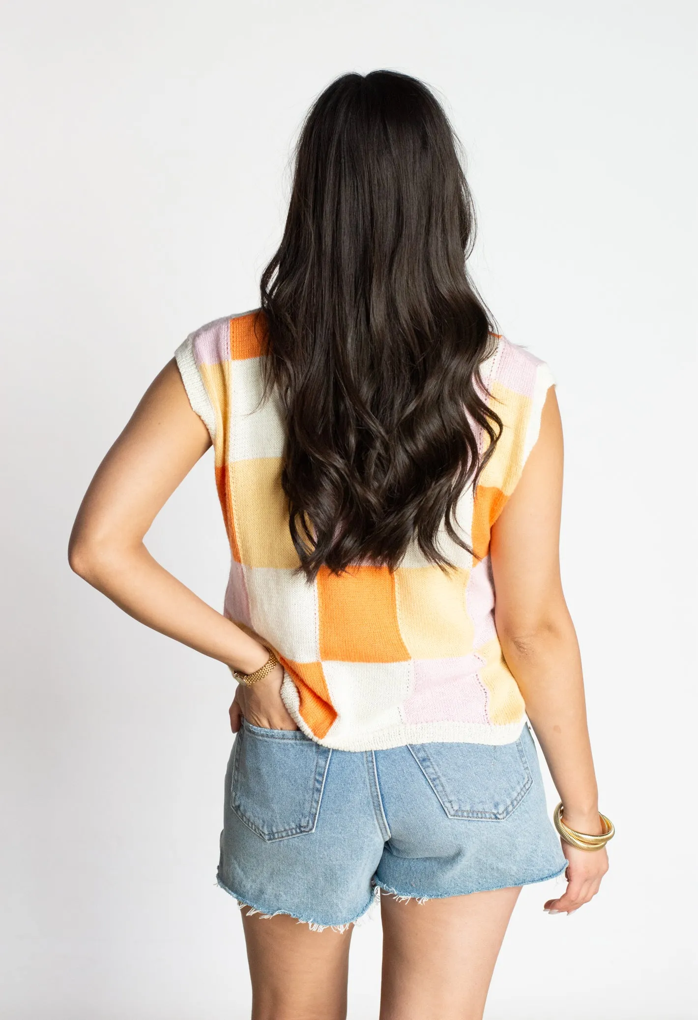 PRE-ORDER: Fun Flirt Color Block Checker Top