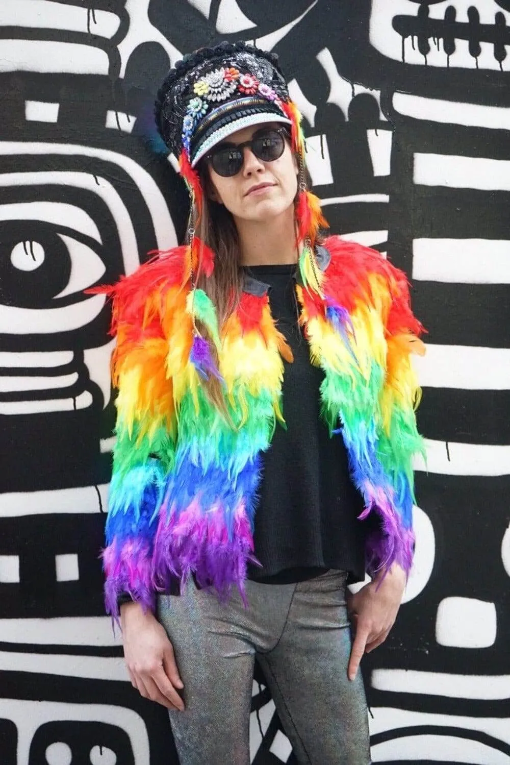 Rainbow Feather Coat