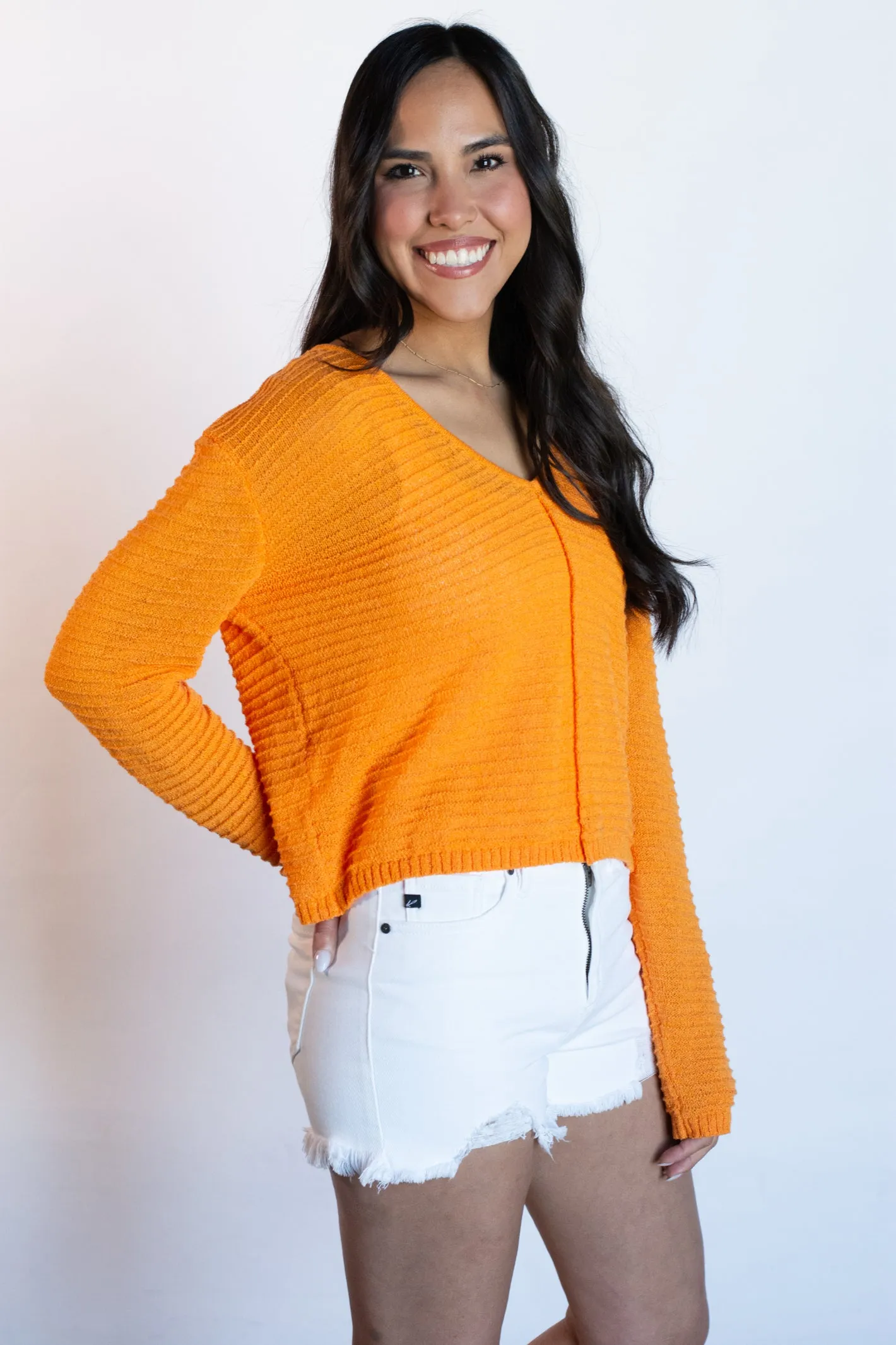 Sweet Surprise Orange Light Weight Sweater