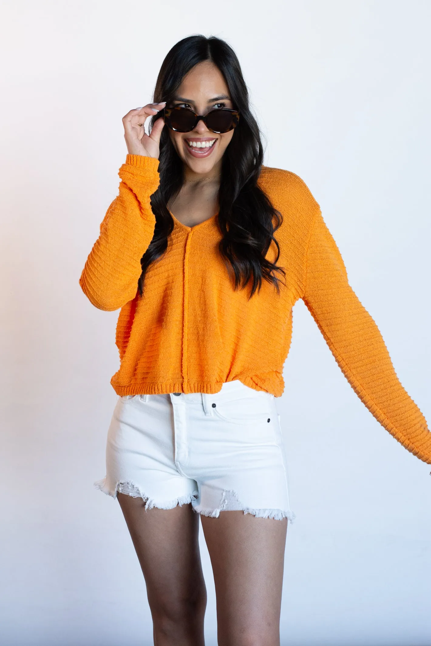 Sweet Surprise Orange Light Weight Sweater