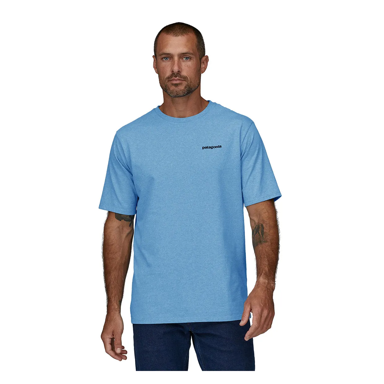 T-shirt Patagonia P-6 Logo Responsibili-Tee Azzurro