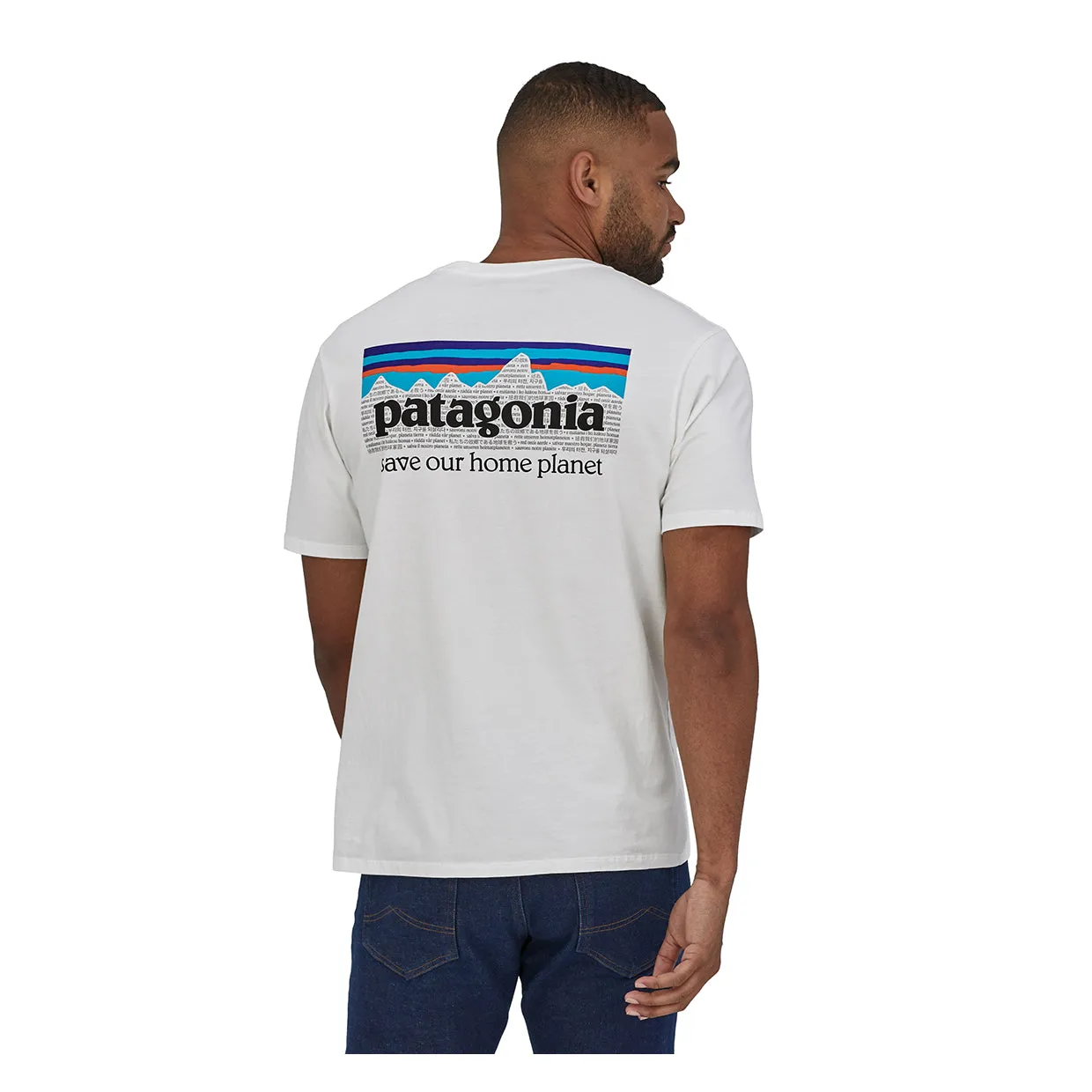 T-shirt Patagonia P-6 Mission Organic Bianco