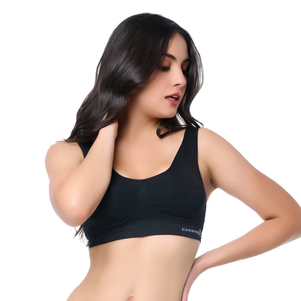 Top seamless con almohadillas removibles negro 5350 Carnival