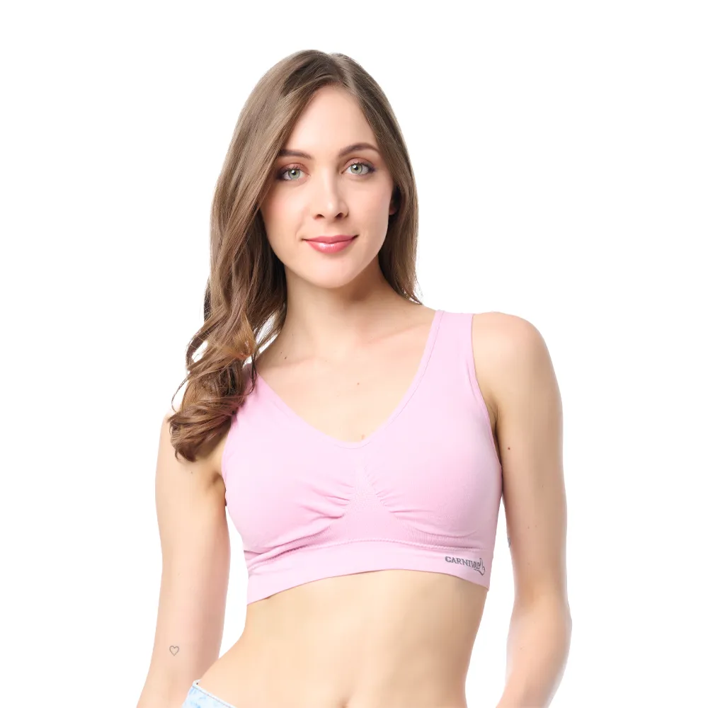 Top seamless con almohadillas removibles  rosa 5360 Carnival.