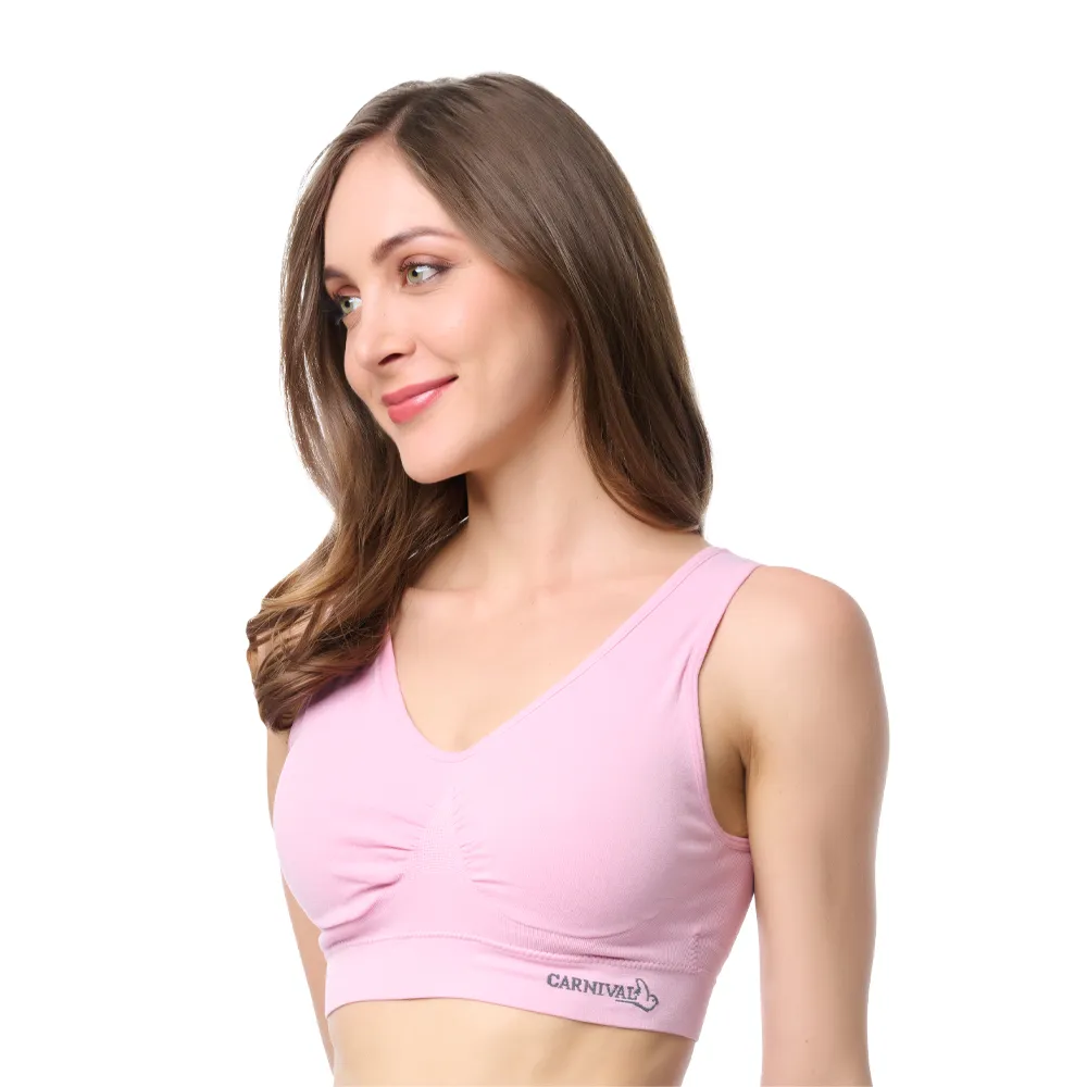 Top seamless con almohadillas removibles  rosa 5360 Carnival.